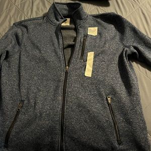 Men’s XL blue zip up sweater new with tags**